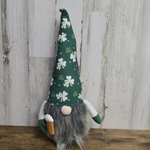 St Patricks Day Green Gnome with Shamrock Hat